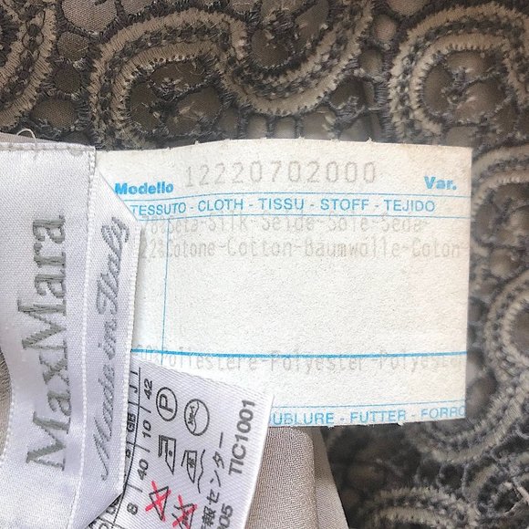 Max Mara Silk Lace Dress in Gray/ Taupe - Picture 12 of 12